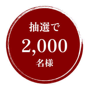 抽選で2,000名様に当たる！
