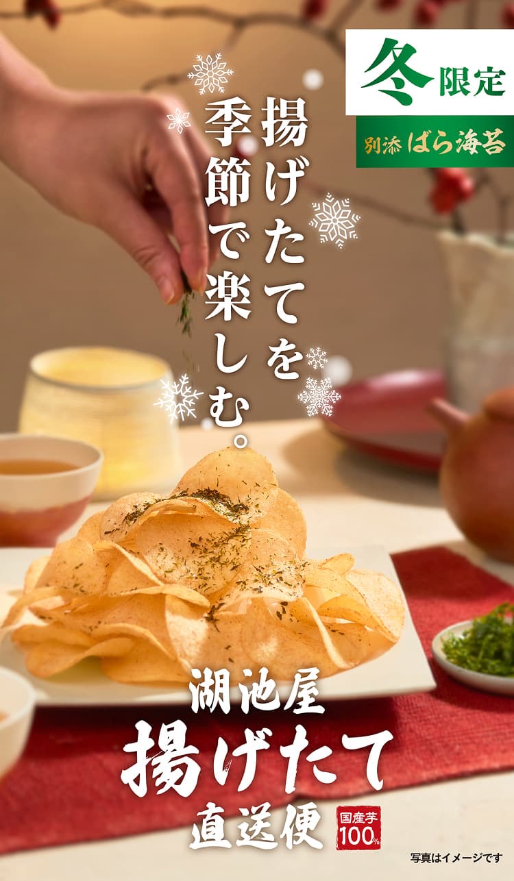 冬限定 湖池屋 冬の揚げたて直送便（工場直送便）ポテトチップス だし香る梅